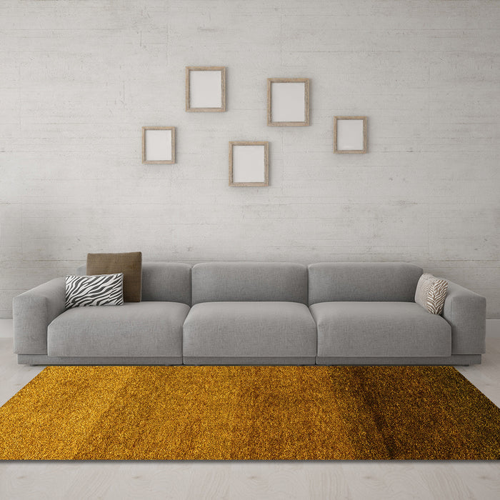 Machine Washable Abstract Yellow Modern Rug in a Living Room, wshabs4289yw