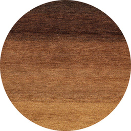 Round Machine Washable Abstract Saffron Red Rug, wshabs4289