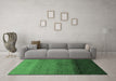 Machine Washable Abstract Emerald Green Modern Area Rugs in a Living Room,, wshabs4289emgrn