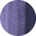 Round Abstract Blue Modern Rug, abs4289blu