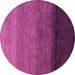 Round Machine Washable Abstract Purple Modern Area Rugs, wshabs4289pur