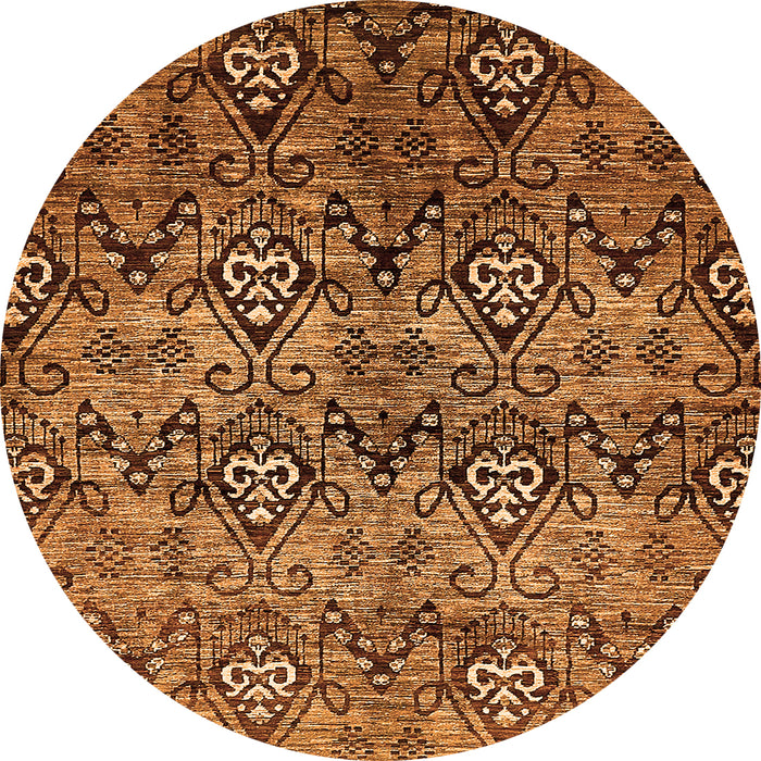 Round Abstract Orange Modern Rug, abs428org