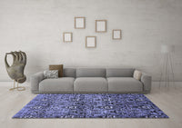 Machine Washable Abstract Blue Modern Rug, wshabs428blu