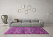 Machine Washable Abstract Purple Modern Area Rugs in a Living Room, wshabs428pur