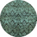 Round Machine Washable Abstract Light Blue Modern Rug, wshabs428lblu