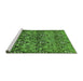 Sideview of Machine Washable Abstract Green Modern Area Rugs, wshabs428grn