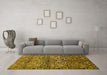 Machine Washable Abstract Yellow Modern Rug in a Living Room, wshabs428yw