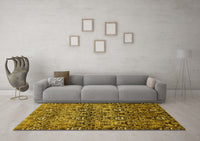 Machine Washable Abstract Yellow Modern Rug, wshabs428yw