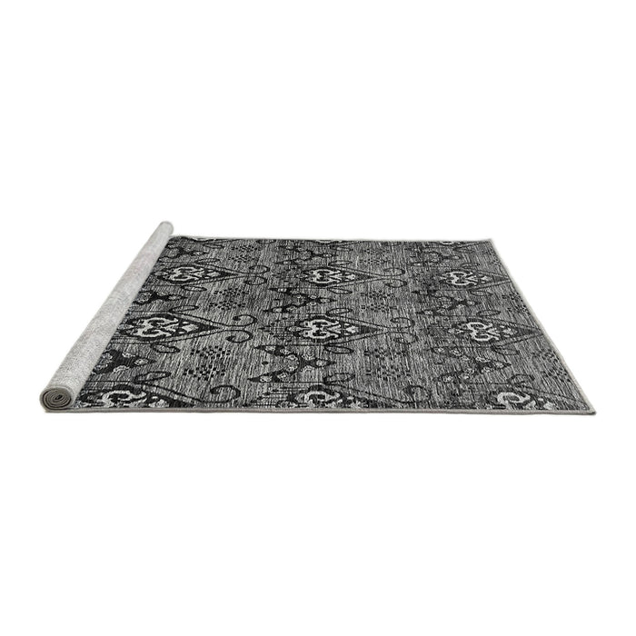 Sideview of Machine Washable Abstract Gray Modern Rug, wshabs428gry