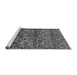 Sideview of Machine Washable Abstract Gray Modern Rug, wshabs428gry