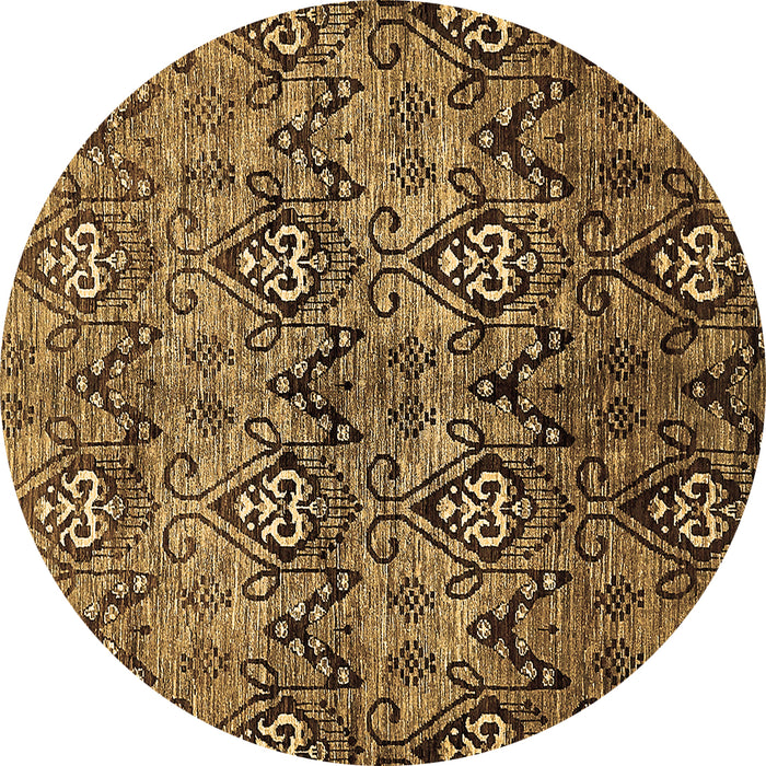 Round Abstract Brown Modern Rug, abs428brn