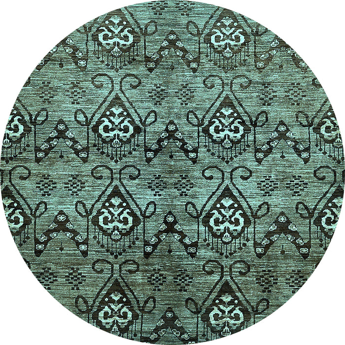 Round Abstract Light Blue Modern Rug, abs428lblu