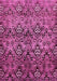 Machine Washable Abstract Pink Modern Rug, wshabs428pnk