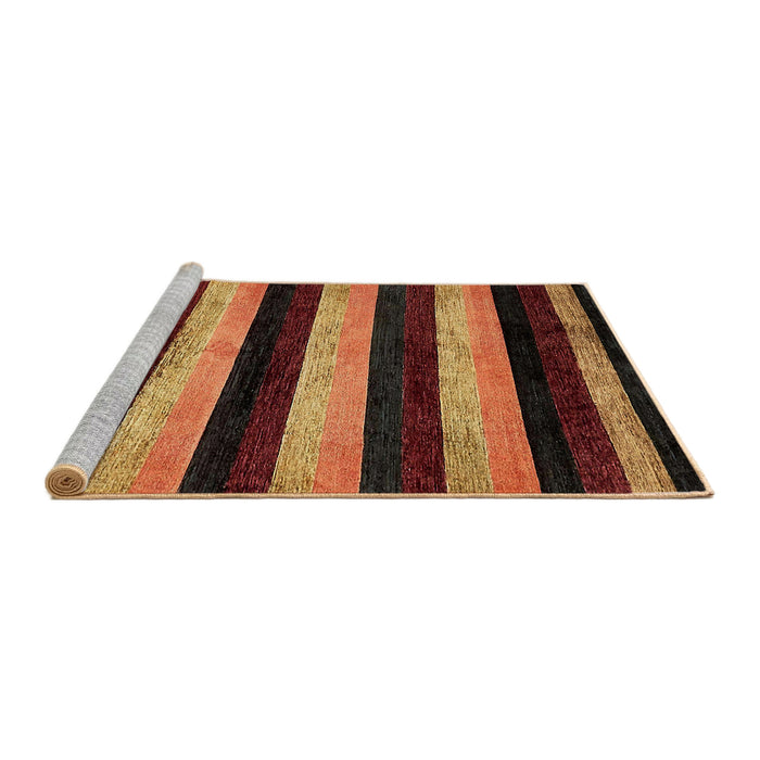 Sideview of Machine Washable Abstract Vermilion Red Rug, wshabs429