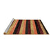 Sideview of Machine Washable Abstract Vermilion Red Rug, wshabs429