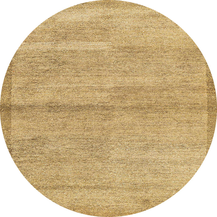 Round Machine Washable Abstract Chrome Gold Yellow Rug, wshabs4290