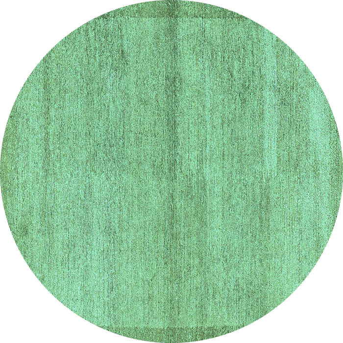 Round Abstract Turquoise Modern Rug, abs4290turq