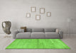 Machine Washable Abstract Green Modern Area Rugs in a Living Room,, wshabs4290grn