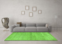 Machine Washable Abstract Green Modern Rug, wshabs4290grn