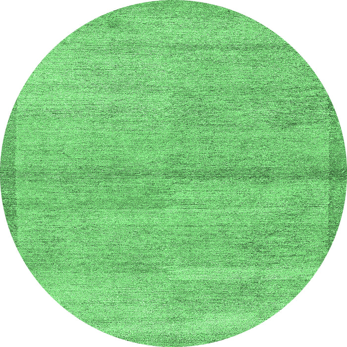 Round Abstract Emerald Green Modern Rug, abs4290emgrn