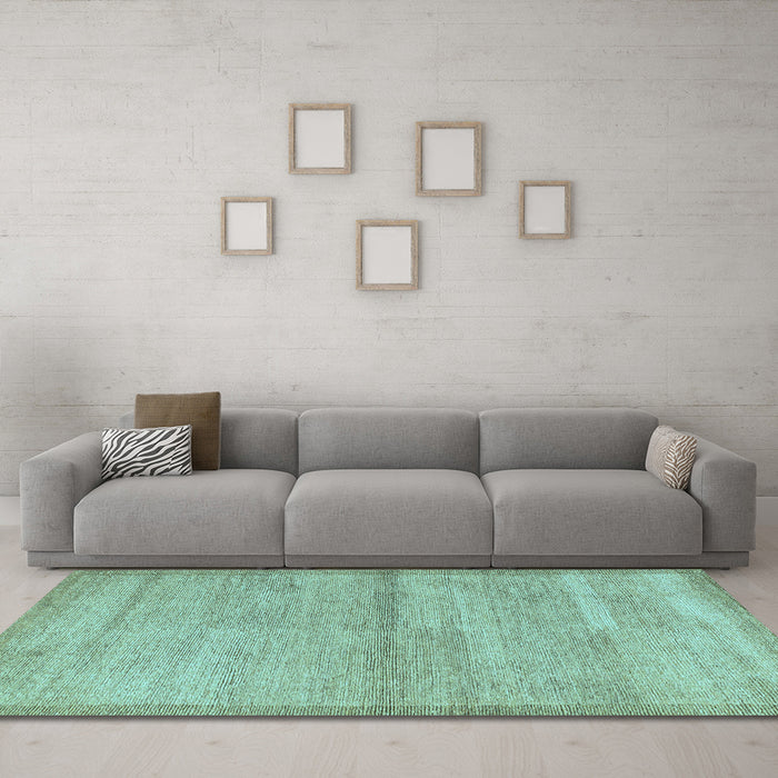 Machine Washable Abstract Light Blue Modern Rug in a Living Room, wshabs4290lblu