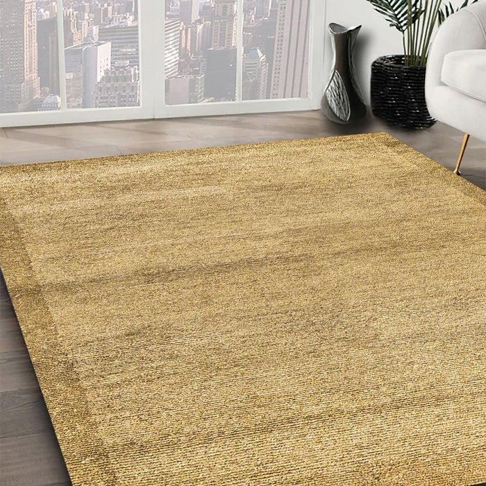 Abstract Chrome Gold Yellow Modern Rug in Family Room, abs4290