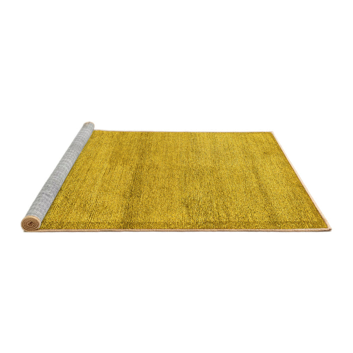 Sideview of Machine Washable Abstract Yellow Modern Rug, wshabs4290yw