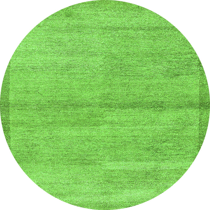 Round Abstract Green Modern Rug, abs4290grn