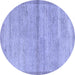 Round Machine Washable Abstract Blue Modern Rug, wshabs4290blu