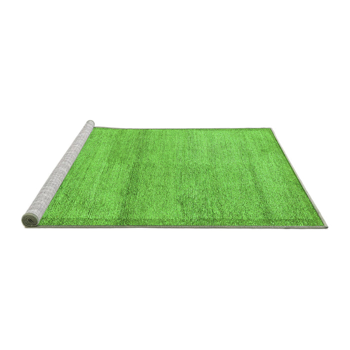 Sideview of Machine Washable Abstract Green Modern Area Rugs, wshabs4290grn