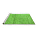 Sideview of Machine Washable Abstract Green Modern Area Rugs, wshabs4290grn