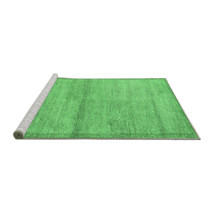 Sideview of Machine Washable Abstract Emerald Green Modern Area Rugs, wshabs4290emgrn