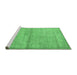 Sideview of Machine Washable Abstract Emerald Green Modern Area Rugs, wshabs4290emgrn