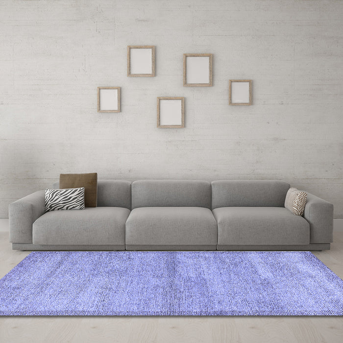 Machine Washable Abstract Blue Modern Rug in a Living Room, wshabs4290blu
