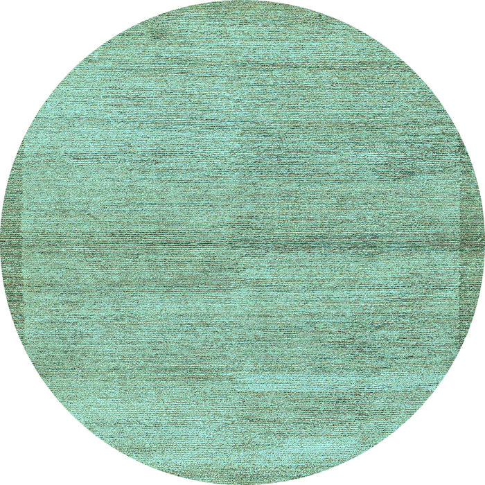 Round Abstract Light Blue Modern Rug, abs4290lblu