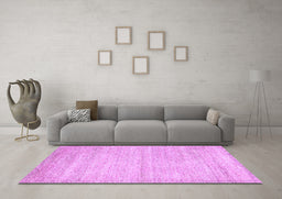 Machine Washable Solid Purple Modern Area Rugs in a Living Room, wshabs4291pur