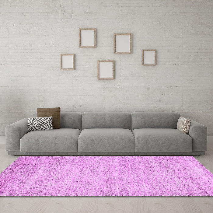 Machine Washable Solid Purple Modern Area Rugs in a Living Room, wshabs4291pur