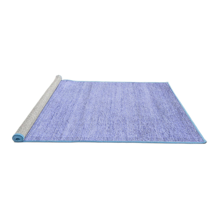 Sideview of Machine Washable Solid Blue Modern Rug, wshabs4291blu
