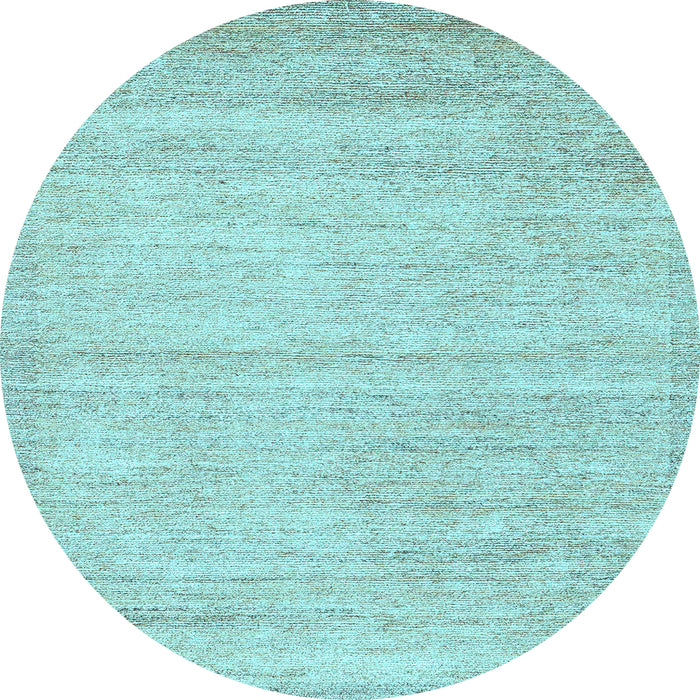 Round Solid Light Blue Modern Rug, abs4291lblu