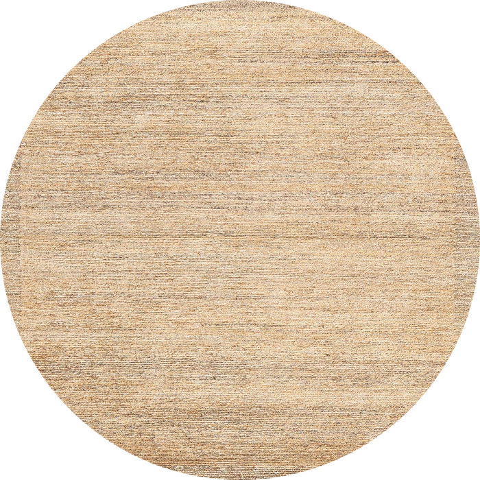 Round Abstract Sun Yellow Solid Rug, abs4291
