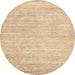 Round Abstract Sun Yellow Solid Rug, abs4291