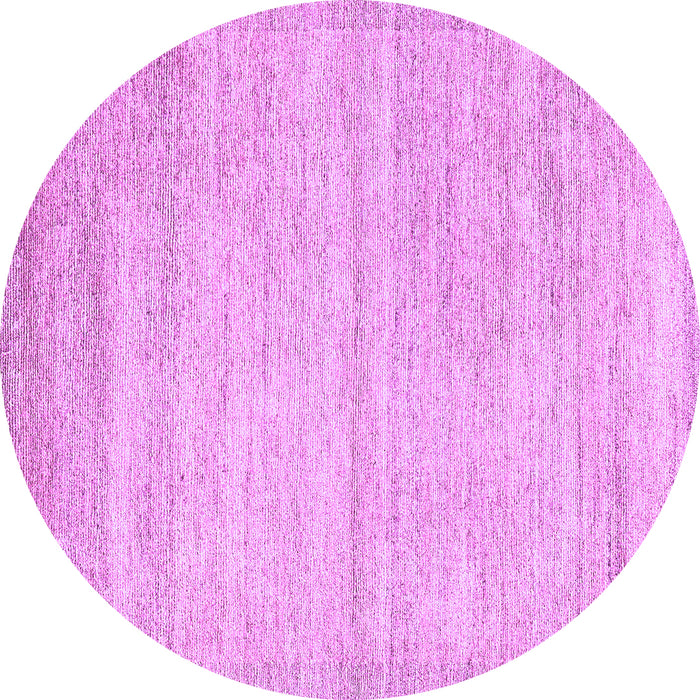 Round Machine Washable Solid Purple Modern Area Rugs, wshabs4291pur
