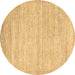 Round Machine Washable Solid Brown Modern Rug, wshabs4291brn