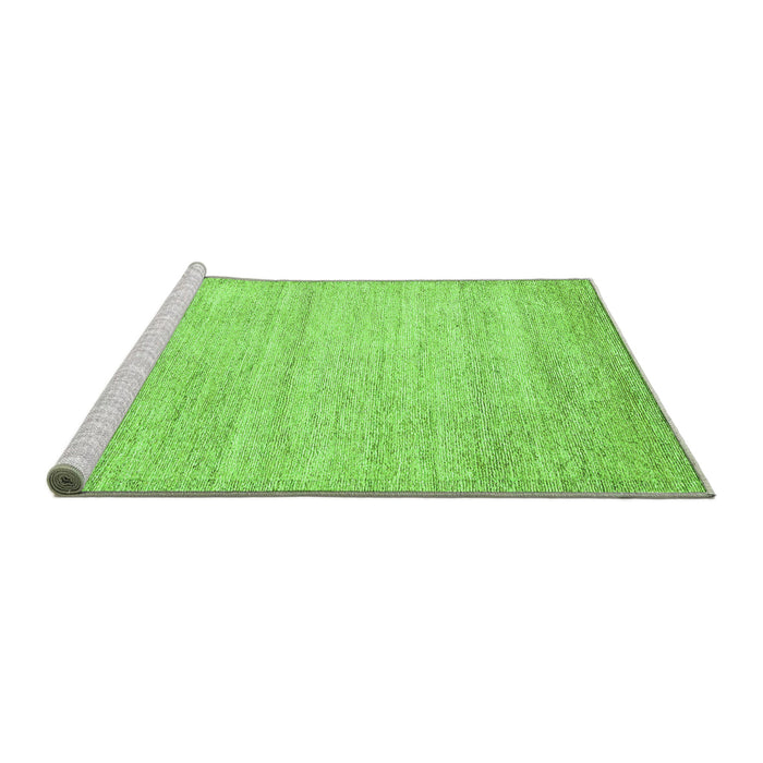 Sideview of Machine Washable Solid Green Modern Area Rugs, wshabs4291grn