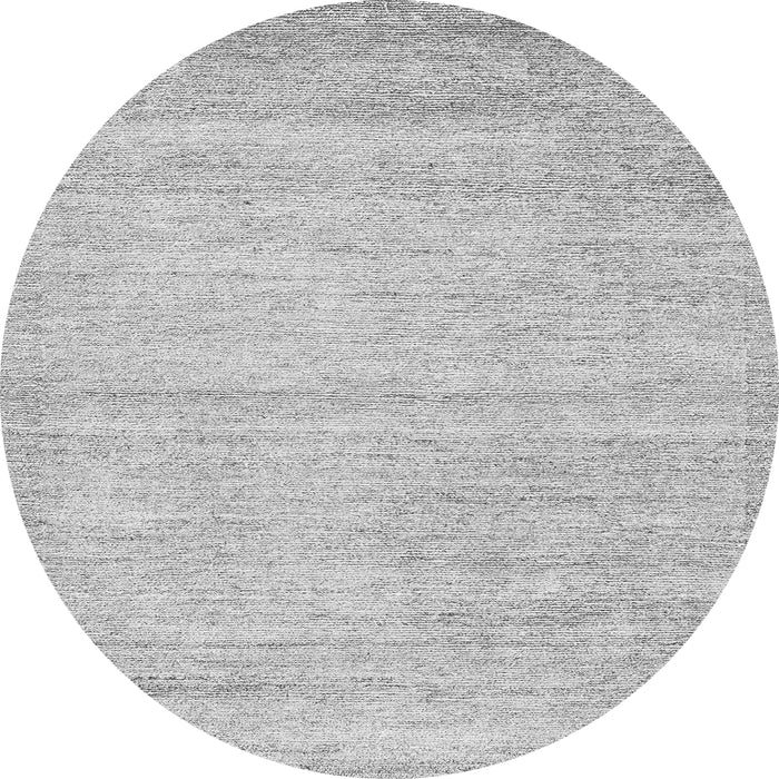 Round Machine Washable Solid Gray Modern Rug, wshabs4291gry