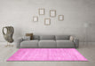 Machine Washable Solid Pink Modern Rug in a Living Room, wshabs4291pnk