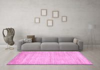 Machine Washable Solid Pink Modern Rug, wshabs4291pnk