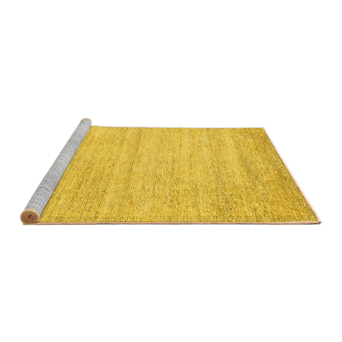 Sideview of Machine Washable Solid Yellow Modern Rug, wshabs4291yw