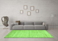 Machine Washable Solid Green Modern Rug, wshabs4291grn