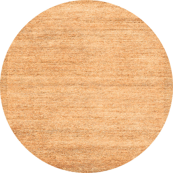 Round Machine Washable Solid Orange Modern Area Rugs, wshabs4291org